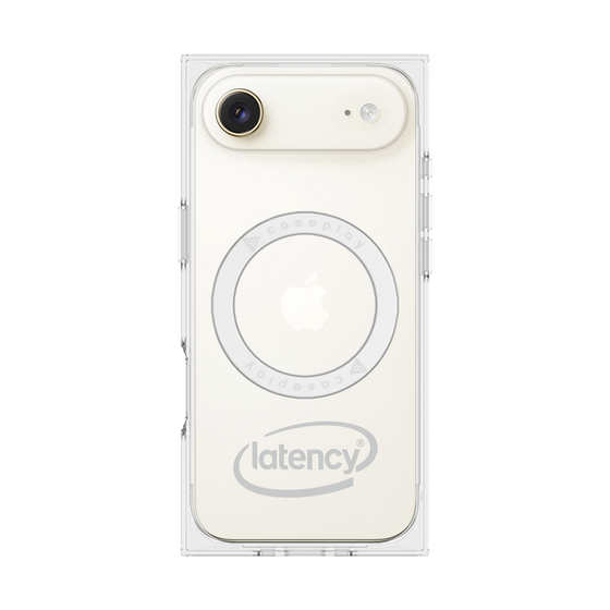 プレミアムスクエアケース with MagSafe［ LATENCY - Circle logo - Gray ］