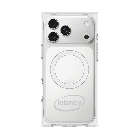 プレミアムスクエアケース with MagSafe［ LATENCY - Circle logo - Gray ］