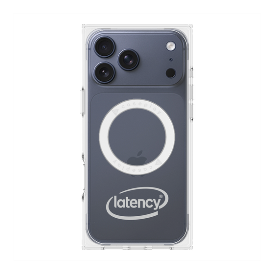 プレミアムスクエアケース with MagSafe［ LATENCY - Circle logo - Gray ］