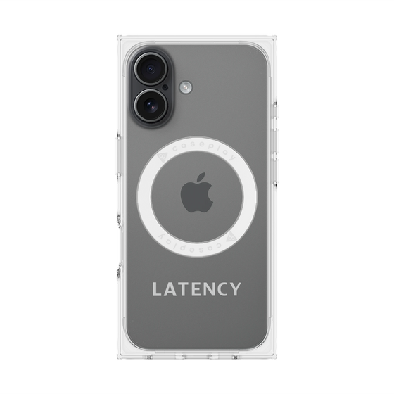 プレミアムスクエアケース with MagSafe［ LATENCY - Logotype - Gray ］