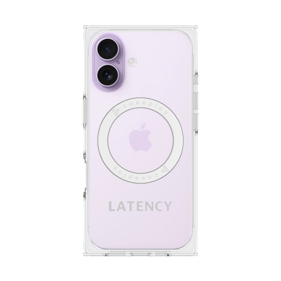 プレミアムスクエアケース with MagSafe［ LATENCY - Logotype - Gray ］