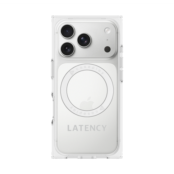 プレミアムスクエアケース with MagSafe［ LATENCY - Logotype - Gray ］