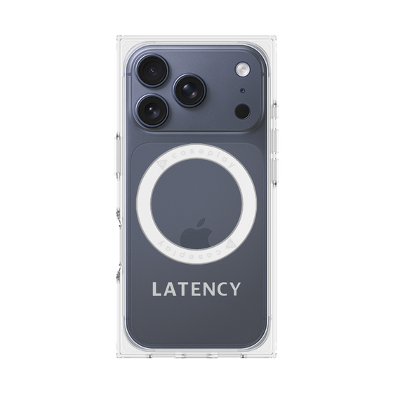 プレミアムスクエアケース with MagSafe［ LATENCY - Logotype - Gray ］