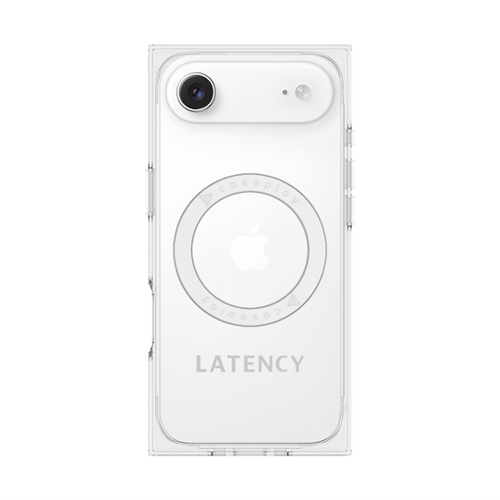 プレミアムスクエアケース with MagSafe［ LATENCY - Logotype - Gray ］
