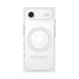 プレミアムスクエアケース with MagSafe［ LATENCY - Logotype - Gray ］