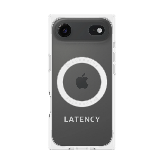 プレミアムスクエアケース with MagSafe［ LATENCY - Logotype - Gray ］