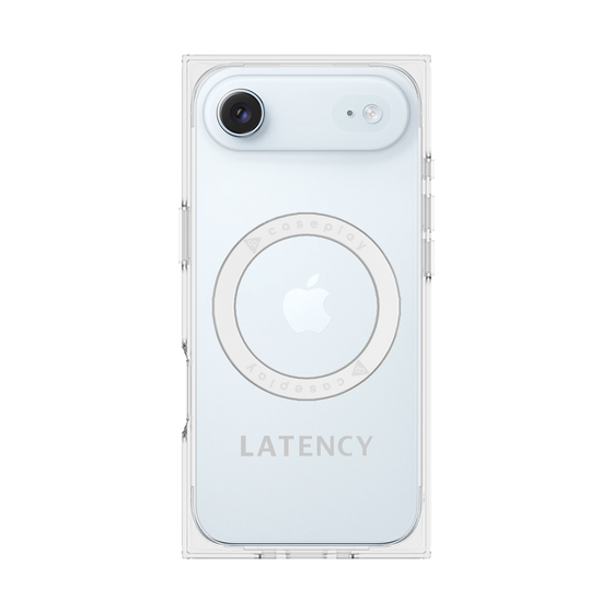 プレミアムスクエアケース with MagSafe［ LATENCY - Logotype - Gray ］