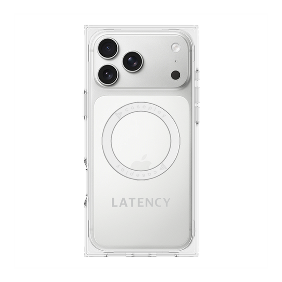 プレミアムスクエアケース with MagSafe［ LATENCY - Logotype - Gray ］
