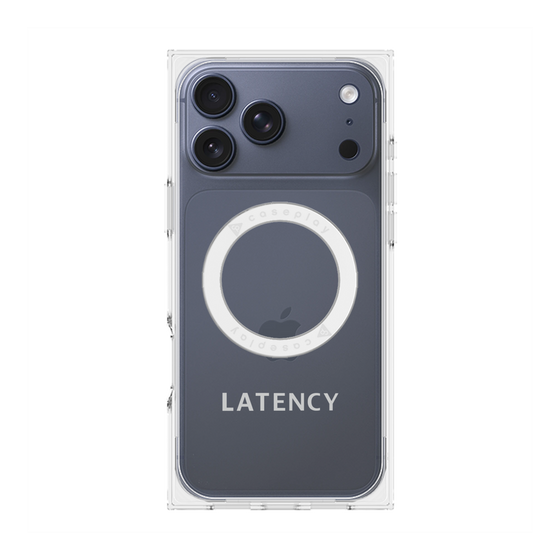 プレミアムスクエアケース with MagSafe［ LATENCY - Logotype - Gray ］