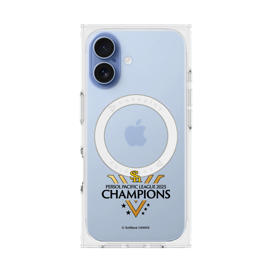 プレミアムスクエアケース with MagSafe［ 福岡ソフトバンクホークス - PERSOL PACIFIC LEAGUE 2025 CHAMOIONS ロゴ - クリア ］