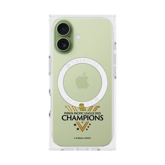 プレミアムスクエアケース with MagSafe［ 福岡ソフトバンクホークス - PERSOL PACIFIC LEAGUE 2025 CHAMOIONS ロゴ - クリア ］
