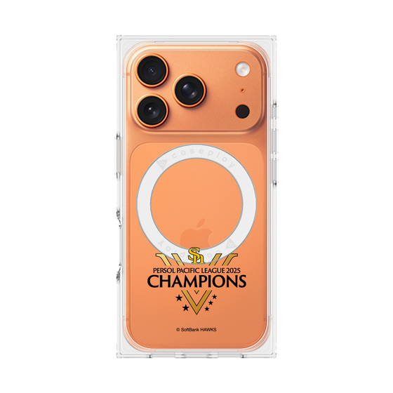 プレミアムスクエアケース with MagSafe［ 福岡ソフトバンクホークス - PERSOL PACIFIC LEAGUE 2025 CHAMOIONS ロゴ - クリア ］