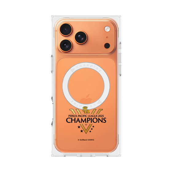 プレミアムスクエアケース with MagSafe［ 福岡ソフトバンクホークス - PERSOL PACIFIC LEAGUE 2025 CHAMOIONS ロゴ - クリア ］