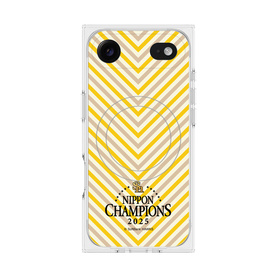 プレミアムスクエアケース with MagSafe［ 福岡ソフトバンクホークス - NIPPON CHAMPIONS 2025 ロゴ - パターン ］
