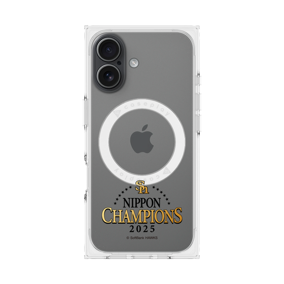 プレミアムスクエアケース with MagSafe［ 福岡ソフトバンクホークス - NIPPON CHAMPIONS 2025 ロゴ - クリア ］