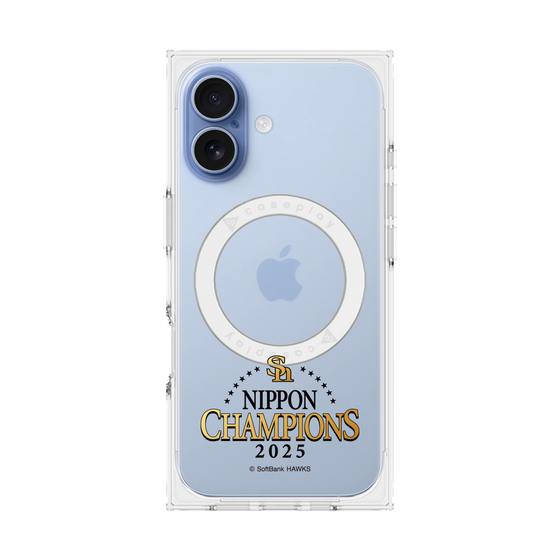プレミアムスクエアケース with MagSafe［ 福岡ソフトバンクホークス - NIPPON CHAMPIONS 2025 ロゴ - クリア ］