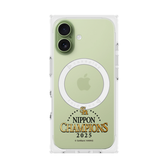 プレミアムスクエアケース with MagSafe［ 福岡ソフトバンクホークス - NIPPON CHAMPIONS 2025 ロゴ - クリア ］