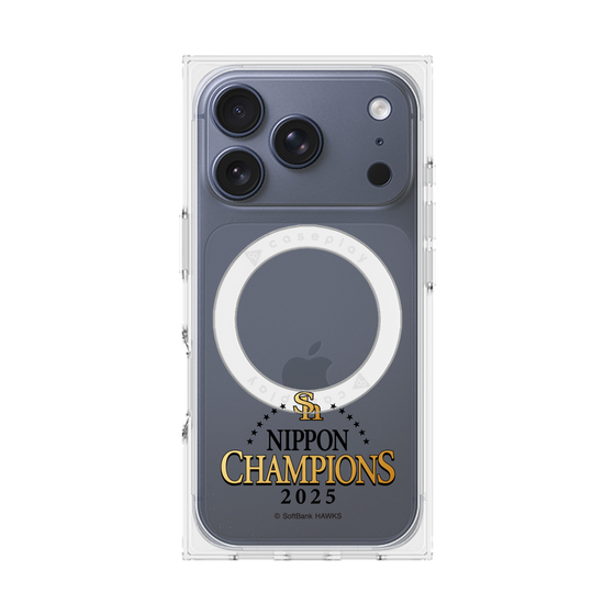 プレミアムスクエアケース with MagSafe［ 福岡ソフトバンクホークス - NIPPON CHAMPIONS 2025 ロゴ - クリア ］