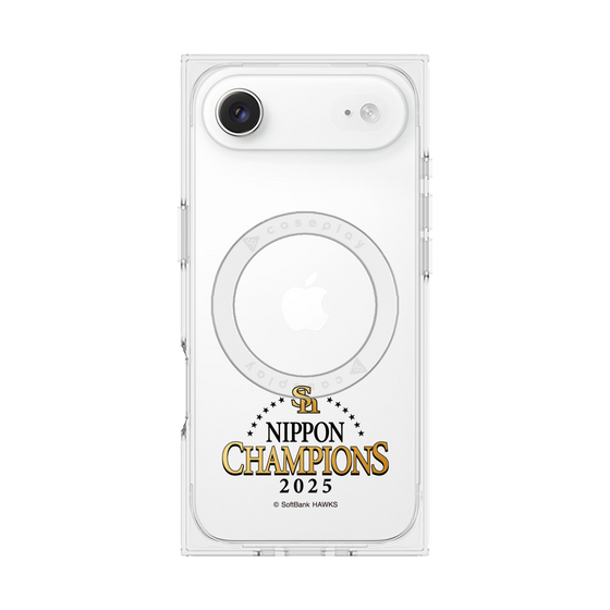 プレミアムスクエアケース with MagSafe［ 福岡ソフトバンクホークス - NIPPON CHAMPIONS 2025 ロゴ - クリア ］