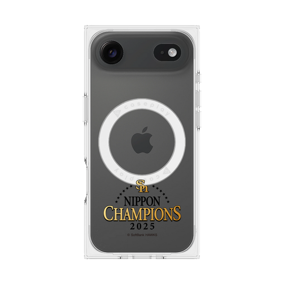 プレミアムスクエアケース with MagSafe［ 福岡ソフトバンクホークス - NIPPON CHAMPIONS 2025 ロゴ - クリア ］