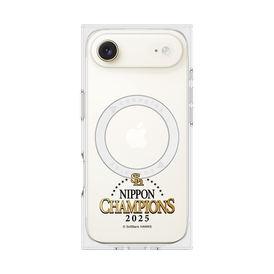 プレミアムスクエアケース with MagSafe［ 福岡ソフトバンクホークス - NIPPON CHAMPIONS 2025 ロゴ - クリア ］