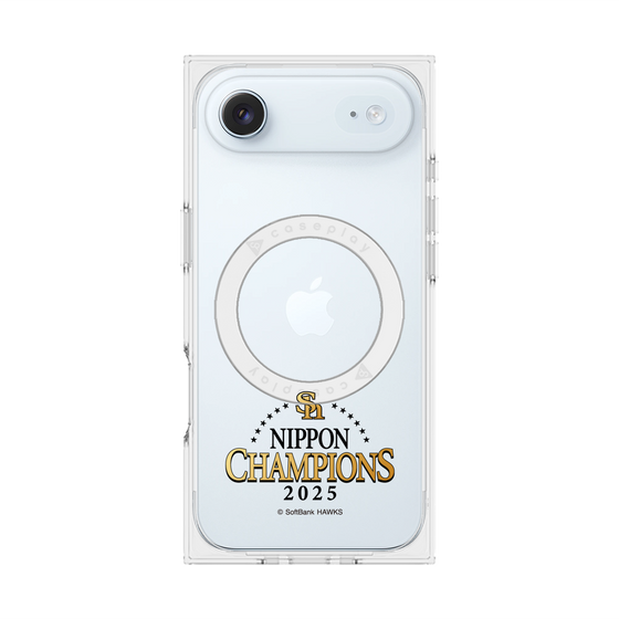 プレミアムスクエアケース with MagSafe［ 福岡ソフトバンクホークス - NIPPON CHAMPIONS 2025 ロゴ - クリア ］