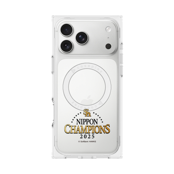 プレミアムスクエアケース with MagSafe［ 福岡ソフトバンクホークス - NIPPON CHAMPIONS 2025 ロゴ - クリア ］