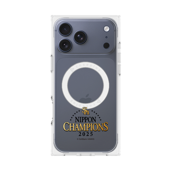 プレミアムスクエアケース with MagSafe［ 福岡ソフトバンクホークス - NIPPON CHAMPIONS 2025 ロゴ - クリア ］