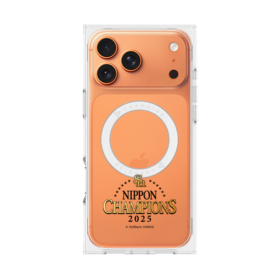 プレミアムスクエアケース with MagSafe［ 福岡ソフトバンクホークス - NIPPON CHAMPIONS 2025 ロゴ - クリア ］
