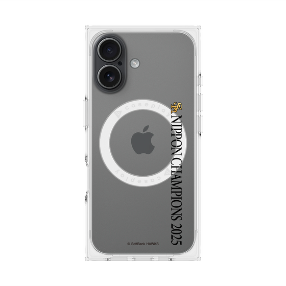 プレミアムスクエアケース with MagSafe［ 福岡ソフトバンクホークス - NIPPON CHAMPIONS 2025 ロゴ - 縦ロゴ ］