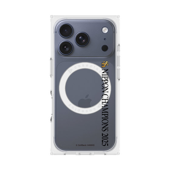 プレミアムスクエアケース with MagSafe［ 福岡ソフトバンクホークス - NIPPON CHAMPIONS 2025 ロゴ - 縦ロゴ ］