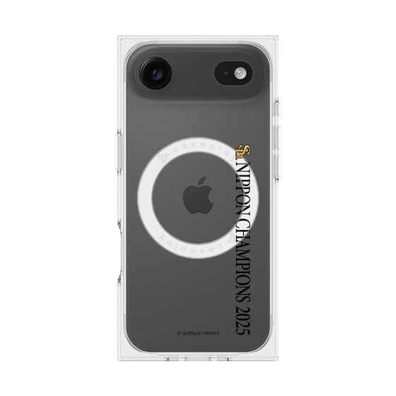 プレミアムスクエアケース with MagSafe［ 福岡ソフトバンクホークス - NIPPON CHAMPIONS 2025 ロゴ - 縦ロゴ ］