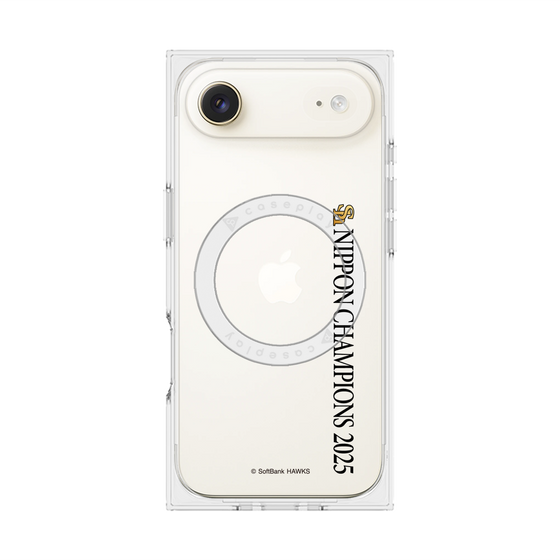 プレミアムスクエアケース with MagSafe［ 福岡ソフトバンクホークス - NIPPON CHAMPIONS 2025 ロゴ - 縦ロゴ ］