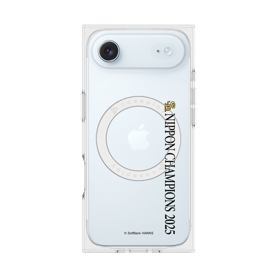 プレミアムスクエアケース with MagSafe［ 福岡ソフトバンクホークス - NIPPON CHAMPIONS 2025 ロゴ - 縦ロゴ ］