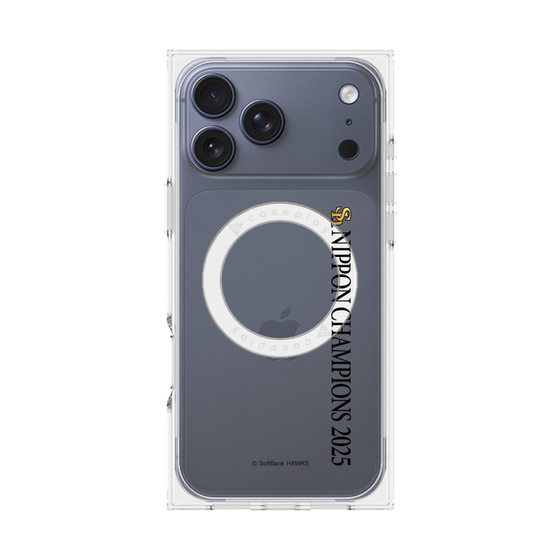 プレミアムスクエアケース with MagSafe［ 福岡ソフトバンクホークス - NIPPON CHAMPIONS 2025 ロゴ - 縦ロゴ ］