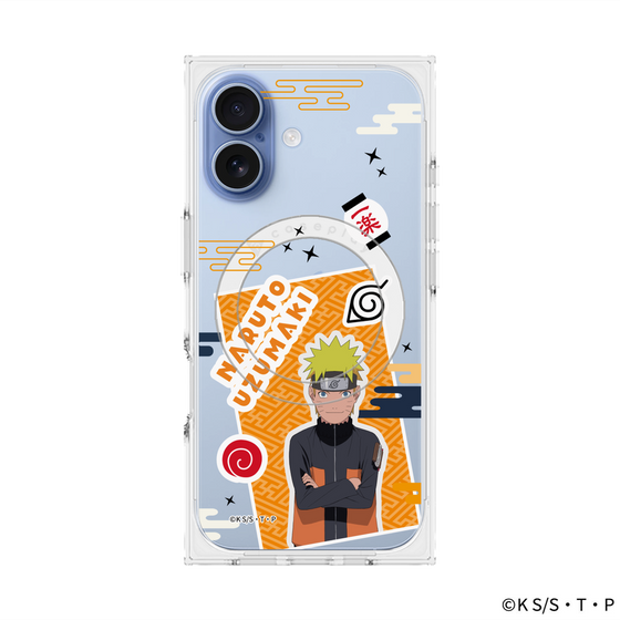 プレミアムスクエアケース with MagSafe［ NARUTO -ナルト- 疾風伝 - ステッカー - うずまきナルト ］