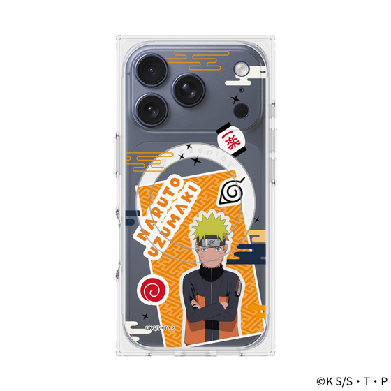 プレミアムスクエアケース with MagSafe［ NARUTO -ナルト- 疾風伝 - ステッカー - うずまきナルト ］