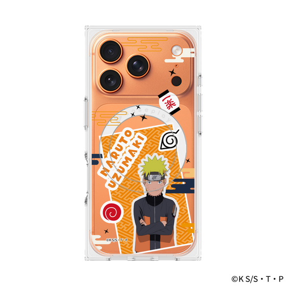 プレミアムスクエアケース with MagSafe［ NARUTO -ナルト- 疾風伝 - ステッカー - うずまきナルト ］