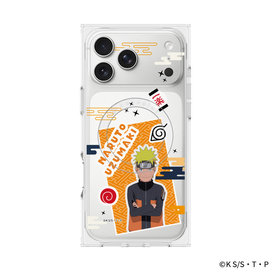 プレミアムスクエアケース with MagSafe［ NARUTO-ナルト- 疾風伝 - ステッカー - うずまきナルト ］