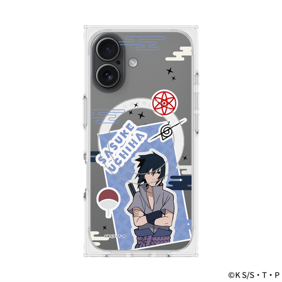 プレミアムスクエアケース with MagSafe［ NARUTO -ナルト- 疾風伝 - ステッカー - うちはサスケ ］