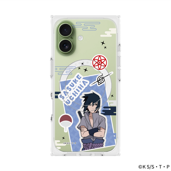 プレミアムスクエアケース with MagSafe［ NARUTO -ナルト- 疾風伝 - ステッカー - うちはサスケ ］