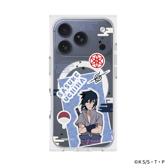 プレミアムスクエアケース with MagSafe［ NARUTO -ナルト- 疾風伝 - ステッカー - うちはサスケ ］