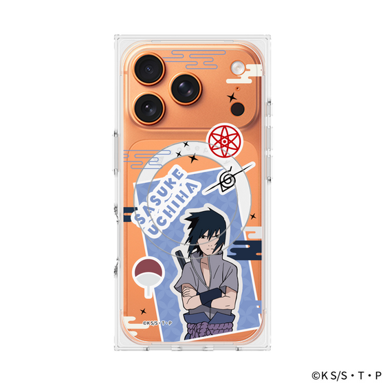 プレミアムスクエアケース with MagSafe［ NARUTO -ナルト- 疾風伝 - ステッカー - うちはサスケ ］