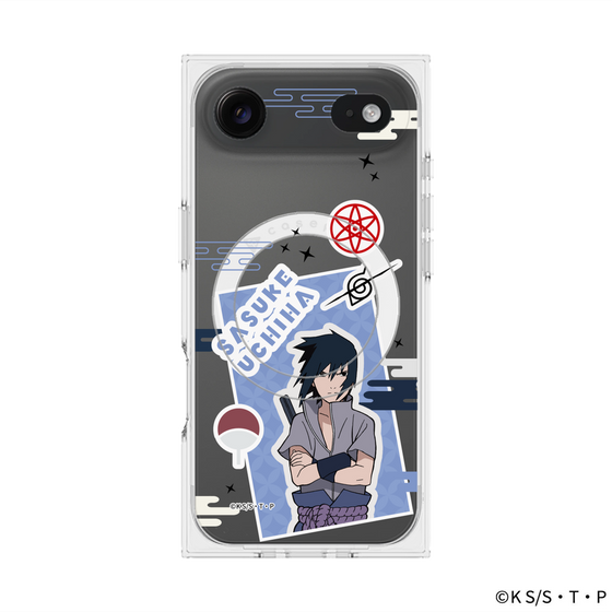 プレミアムスクエアケース with MagSafe［ NARUTO -ナルト- 疾風伝 - ステッカー - うちはサスケ ］