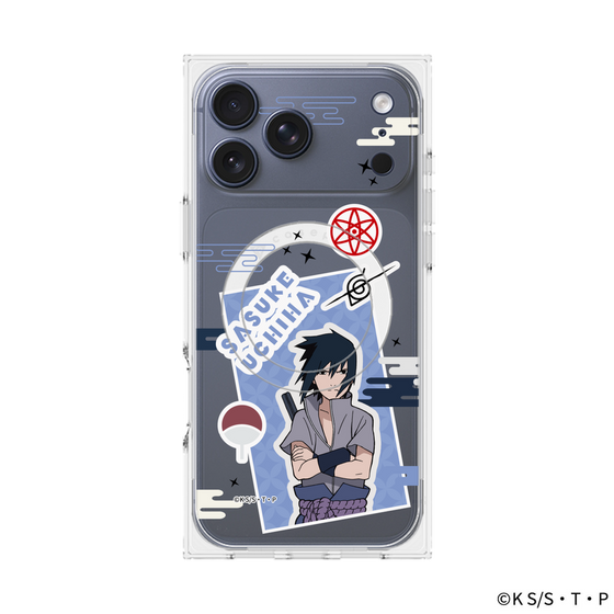 プレミアムスクエアケース with MagSafe［ NARUTO -ナルト- 疾風伝 - ステッカー - うちはサスケ ］