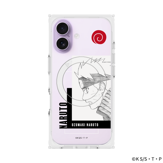 プレミアムスクエアケース with MagSafe［ NARUTO -ナルト- 疾風伝 - うずまきナルト - 線画 ］