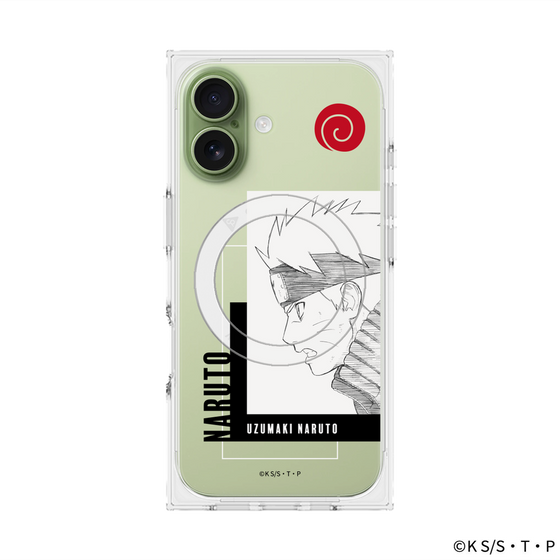 プレミアムスクエアケース with MagSafe［ NARUTO -ナルト- 疾風伝 - うずまきナルト - 線画 ］