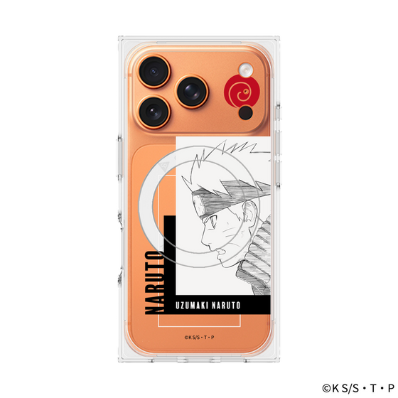 プレミアムスクエアケース with MagSafe［ NARUTO -ナルト- 疾風伝 - うずまきナルト - 線画 ］