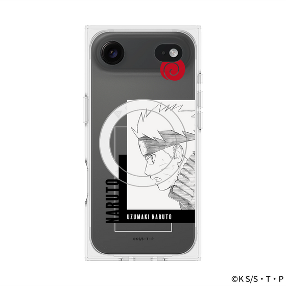 プレミアムスクエアケース with MagSafe［ NARUTO -ナルト- 疾風伝 - うずまきナルト - 線画 ］
