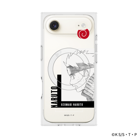 プレミアムスクエアケース with MagSafe［ NARUTO -ナルト- 疾風伝 - うずまきナルト - 線画 ］